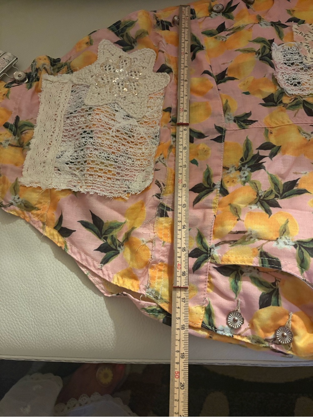 POL Pink & Yellow Lemon Patchwork Jumper - Picture 8 of 10